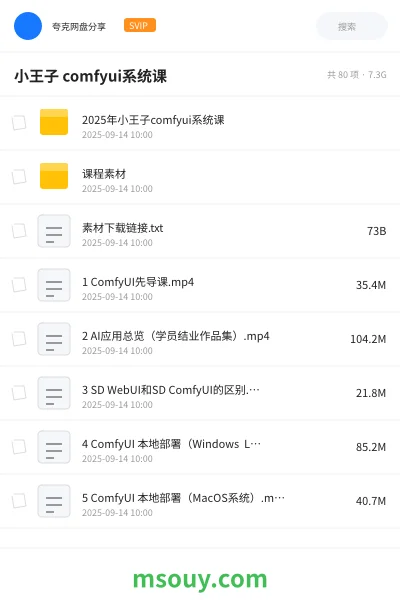 《小王子 comfyui系统课》AIGC学习资源封面