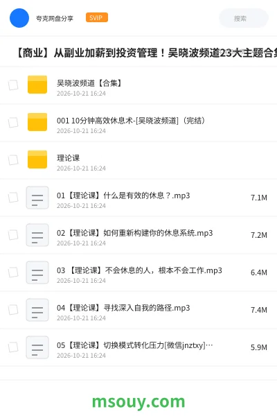 《📢 【商业】从副业加薪到投资管理!吴晓波频道23大主题合集,一次补齐你的商业认知》教程学习资源封面