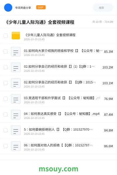 《《少年儿童人际沟通》全套视频课程》教程网盘|学习资源网盘