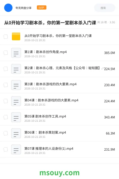 《从0开始学习剧本杀,你的第一堂剧本杀入门课》AIGC学习资源封面