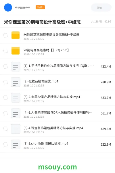 《米你课堂第20期电商设计高级班+中级班》AIGC学习资源封面