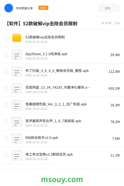 《52款破解vip去除会员限制》软件学习资源封面
