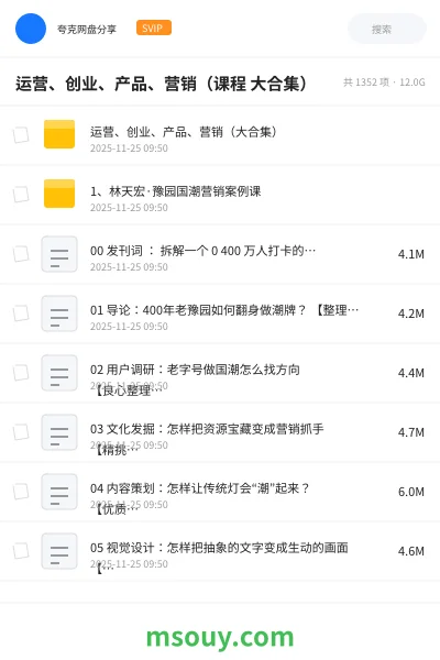 《运营、创业、产品、营销(课程 大合集)》教程学习资源封面