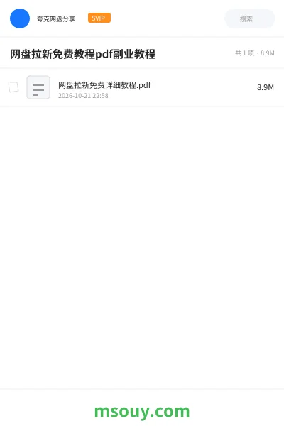 《网盘拉新免费教程pdf副业教程》网赚学习资源封面