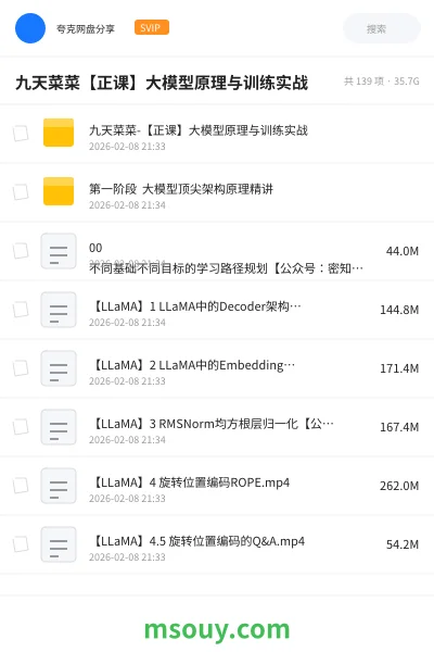 《九天菜菜【正课】大模型原理与训练实战》AIGC学习资源封面