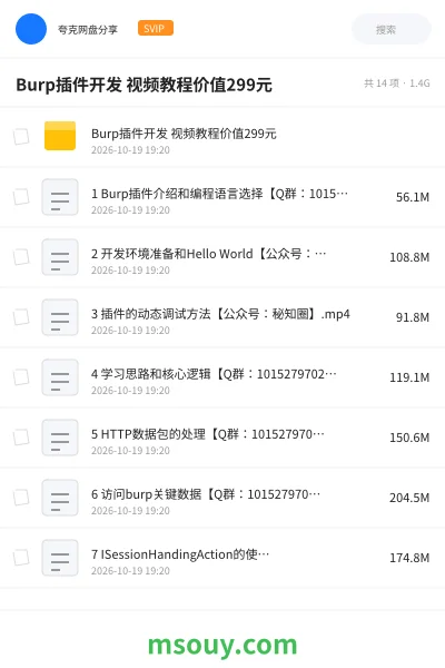 《Burp插件开发 视频教程价值299元》教程学习资源封面