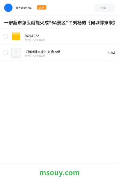 《一家超市怎么就能火成“6A景区”?刘杨的《何以胖东来》》书刊学习资源封面