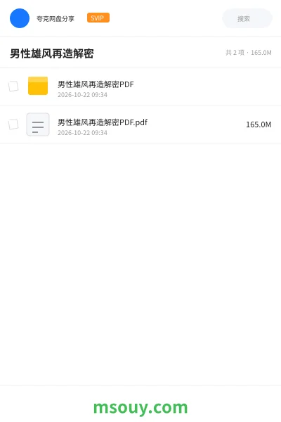 《男性雄风再造解密》书刊学习资源封面
