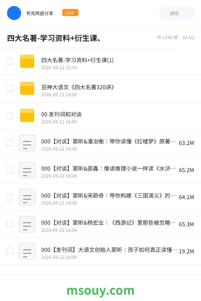 《四大名著-学习资料+衍生课、》教程学习资源封面