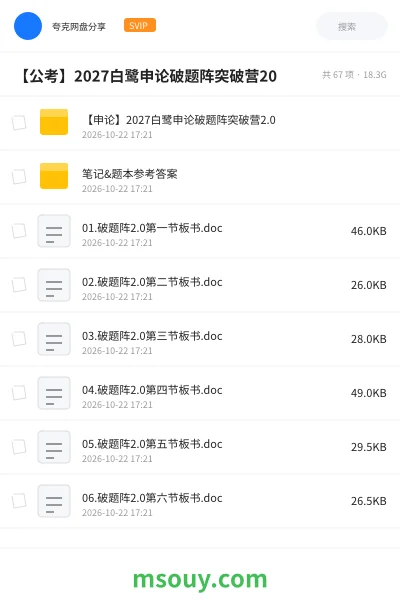 《【申论】2027白鹭申论破题阵突破营2.0》公考网盘|学习资源网盘