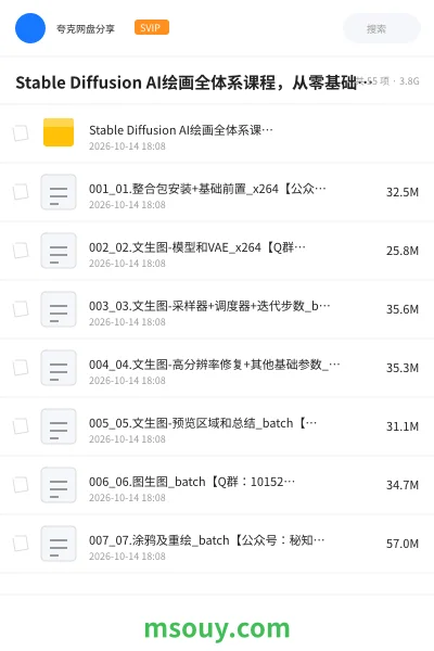 《Stable Diffusion AI绘画全体系课程,从零基础入门、参数原理、插件控图、模型运用到商业实操、高阶工作流全覆盖》AIGC学习资源封面