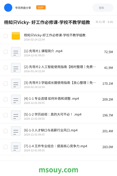 《杨知只Vicky- 好工作必修课-学校不教学姐教》教程学习资源封面