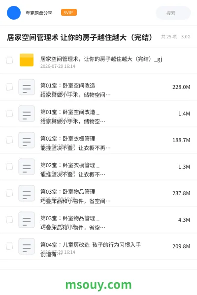 《居家空间管理术 让你的房子越住越大(完结)》教程学习资源封面