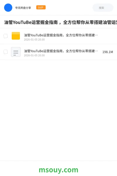 《油管YouTuBe运营掘金指南 ,全方位帮你从零搭建油管运营体系》教程学习资源封面