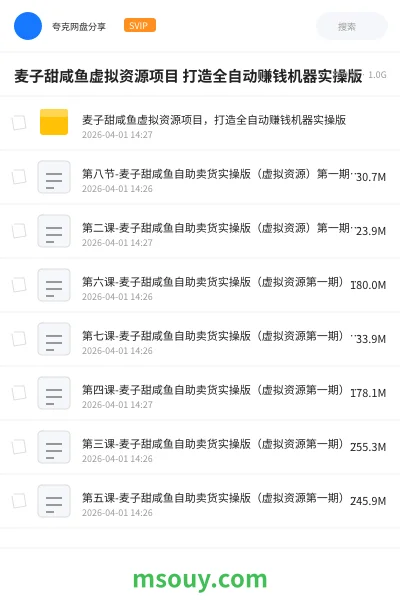 《麦子甜咸鱼虚拟资源项目 打造全自动赚钱机器实操版》AIGC学习资源封面