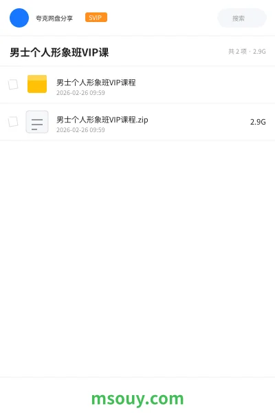 《男士个人形象班VIP课》教程学习资源封面