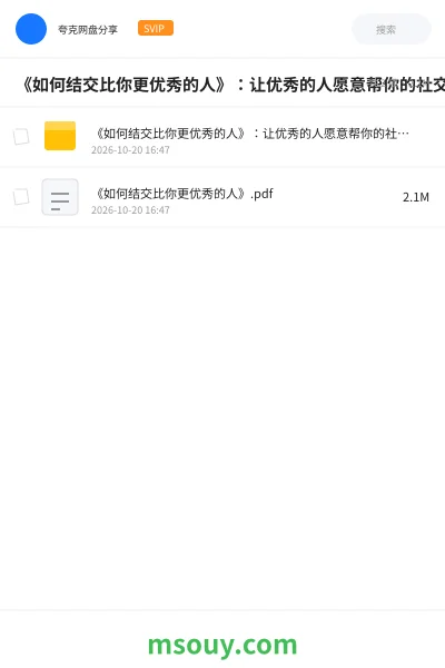 《《如何结交比你更优秀的人》:让优秀的人愿意帮你的社交策略》书刊学习资源封面