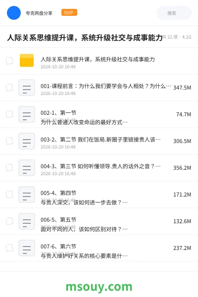《人际关系思维提升课,系统升级社交与成事能力》教程学习资源封面