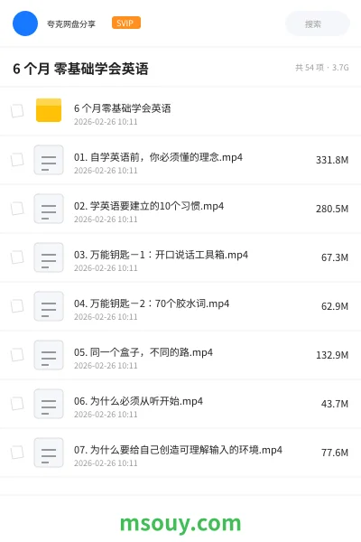 《6 个月 零基础学会英语》英语学习资源封面
