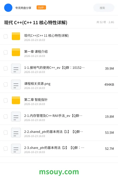 《现代 C++(C++ 11 核心特性详解)》教程学习资源封面