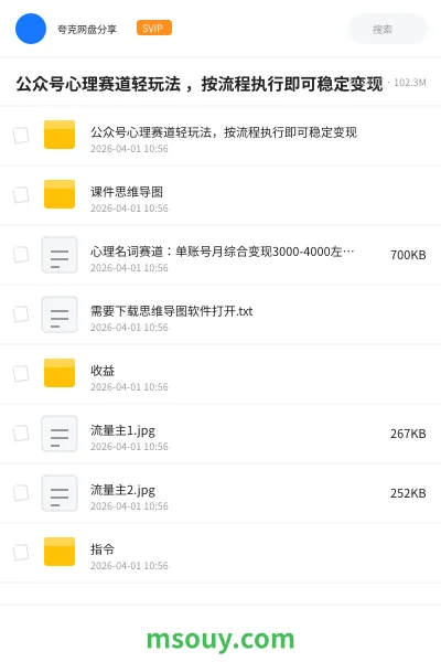 《公众号心理赛道轻玩法 ,按流程执行即可稳定变现》AIGC学习资源封面