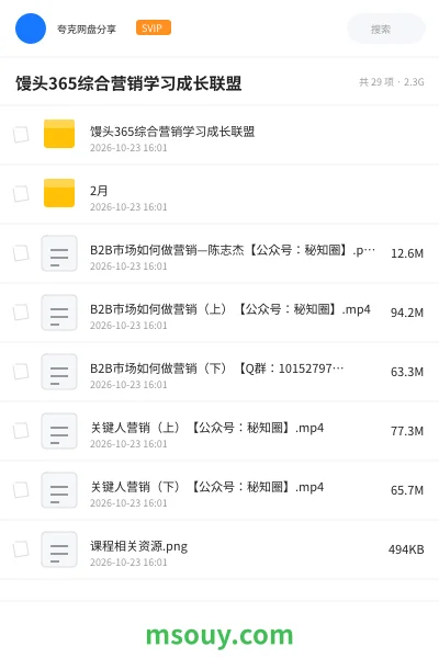 《馒头365综合营销学习成长联盟》教程学习资源封面