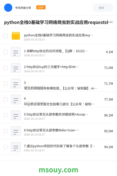《python全栈0基础学习网络爬虫到实战应用requestslxmlscrapy价值399元》教程学习资源封面