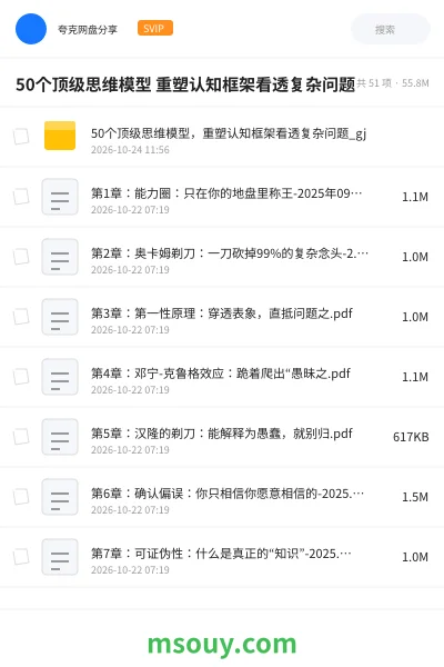 《50个顶级思维模型 重塑认知框架看透复杂问题》书刊学习资源封面