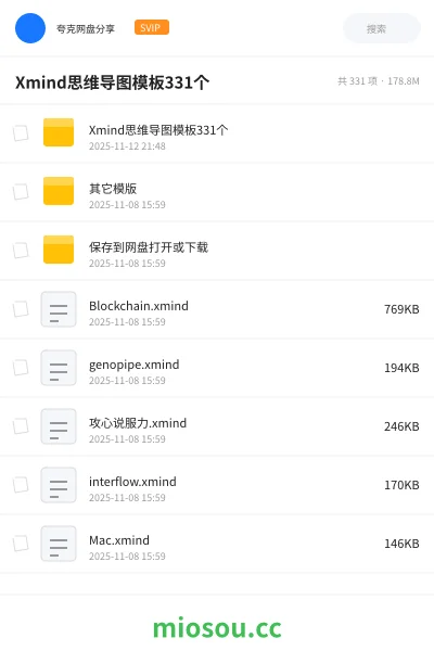 《Xmind思维导图模板331个》教程网盘|学习资源网盘