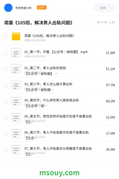 《周震《105招,解决男人出轨问题》》教程学习资源封面