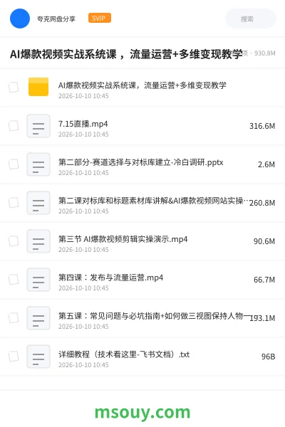 《AI爆款视频实战系统课 ,流量运营+多维变现教学》AIGC学习资源封面