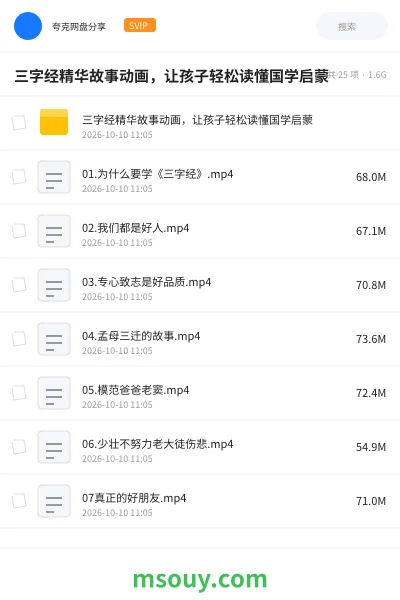 《三字经精华故事动画,让孩子轻松读懂国学启蒙》教育动画学习资源封面