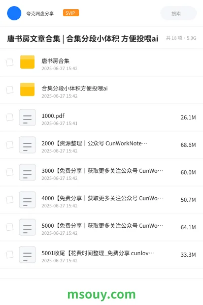 《唐书房文章合集 | 合集分段小体积 方便投喂ai》书刊学习资源封面