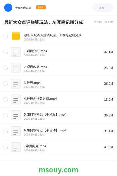 《最新大众点评赚钱玩法,AI写笔记赚分成》AIGC学习资源封面