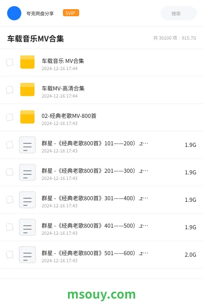 《车载音乐MV合集》音乐学习资源封面