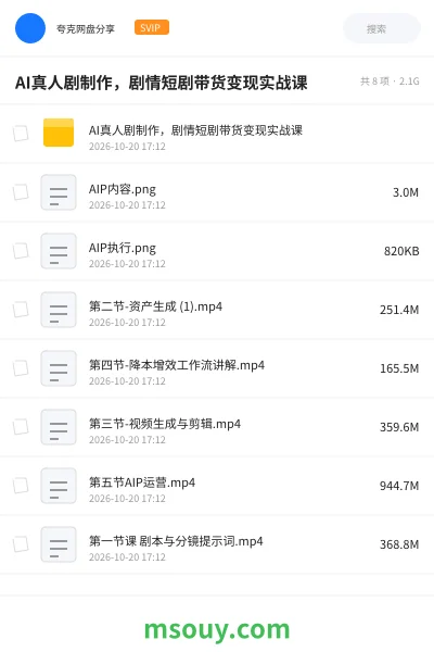 《AI真人剧制作,剧情短剧带货变现实战课》AIGC学习资源封面