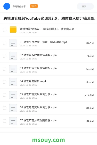 《跨境油管视频YouTube实训营3.0 ,助你稳入局、搞流量、打爆款》AIGC学习资源封面