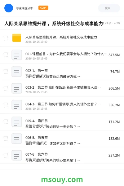 《人际关系思维提升课 ,系统升级社交与成事能力》教程学习资源封面
