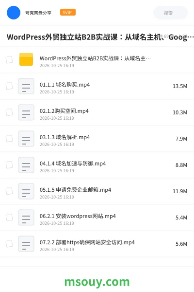 《WordPress外贸独立站B2B实战课:从域名主机、Google SEO与询盘获客完整系统教学》AIGC学习资源封面