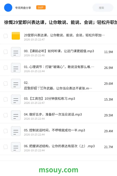 《徐慨29堂即兴表达课,让你敢说、能说、会说,轻松升职加薪,搞定人际》教程学习资源封面