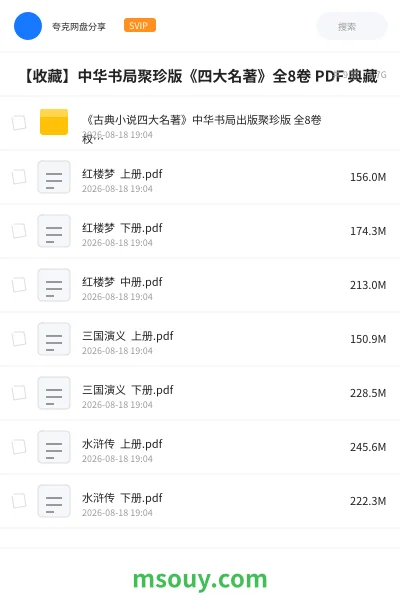 《🏆 【收藏】中华书局聚珍版《四大名著》全8卷 PDF 典藏》书刊学习资源封面