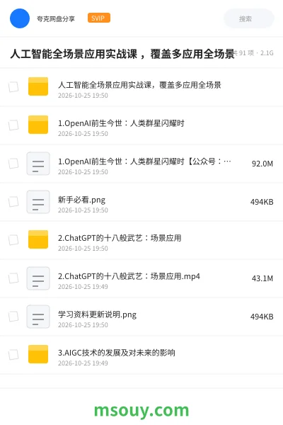 《人工智能全场景应用实战课 ,覆盖多应用全场景》AIGC学习资源封面