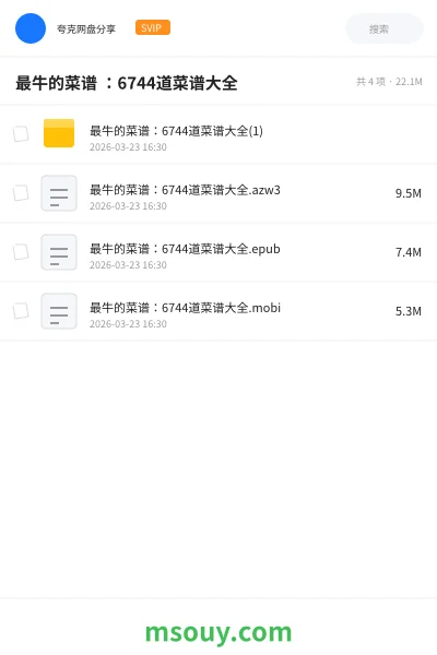 《最牛的菜谱 :6744道菜谱大全》书刊学习资源封面
