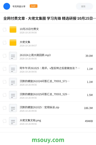 《全网付费文章 - 大佬文集圈 学习先锋 精选研报 10月25日更新》教程学习资源封面
