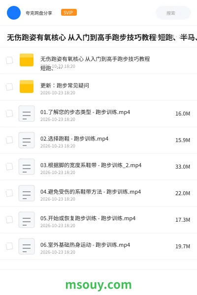 《🔥无伤跑姿有氧核心 从入门到高手跑步技巧教程 短跑、半马、全马、超马+2000首跑步音乐》音乐学习资源封面
