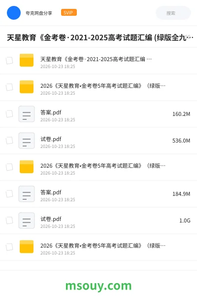 《📝天星教育《金考卷·2021-2025高考试题汇编 (绿版全九科) 》》学习资源学习资源封面