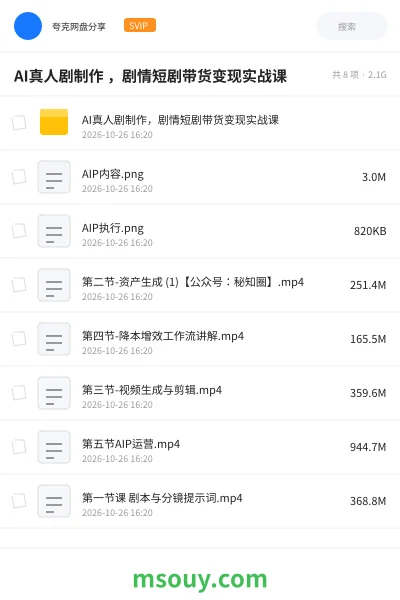 《AI真人剧制作 ,剧情短剧带货变现实战课》AIGC学习资源封面
