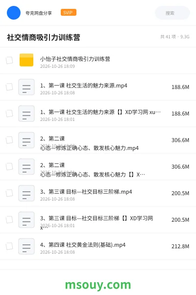 《社交情商吸引力训练营》教程学习资源封面