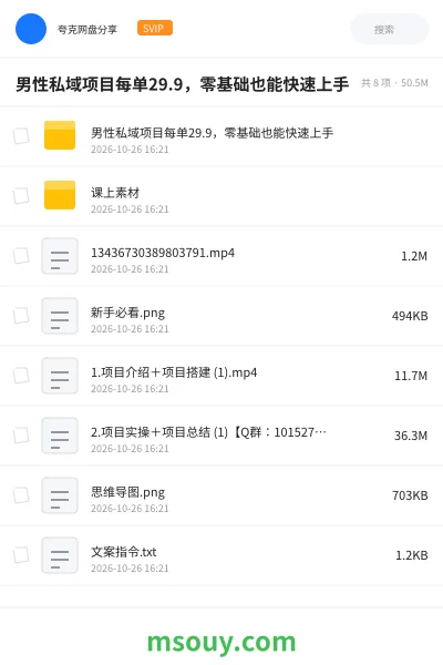 《男性私域项目每单29.9,零基础也能快速上手》AIGC学习资源封面