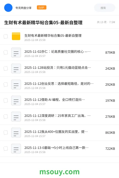 《生财有术最新精华帖合集05-最新自整理》网赚学习资源封面